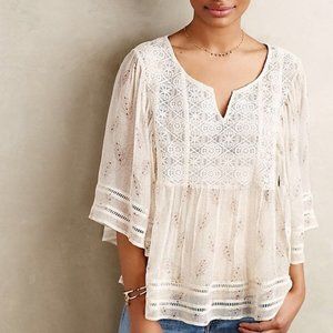COPY - NWT!!! Anthro Meadow Rue Aries Silk Lace Blouse